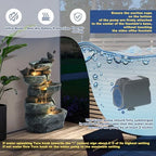 5 Tiers Cascading Rock Outdoor Water Fountain with Bird Decor - Image 6