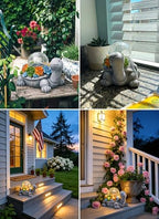 Brightown-Solar-Turtle-Garden-Decor-Statue with 5 Succulent LED Lights, Hand-Painted Resin, IP65 Waterproof Outdoor Decor for Patio, Balcony & Yard Decorations, Unique Mothers Day Gifts for Mom - Image 3