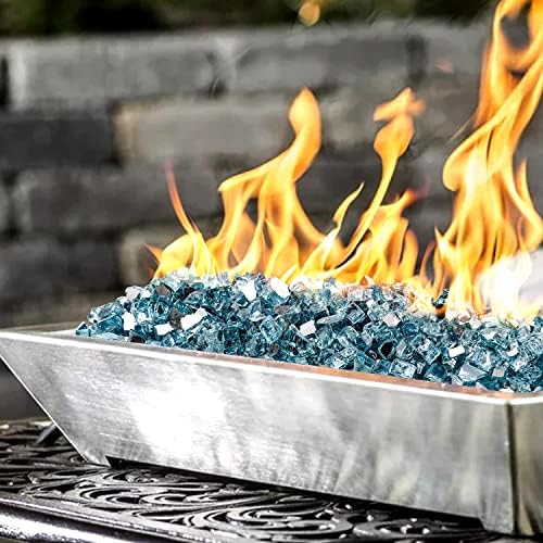 Mr. Fireglass 10 lbs High Luster Fire Glass, 1/2 Inch Reflective Aqua Blue - Image 3