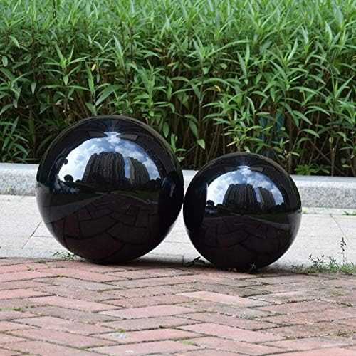 12inch Diameter Black Gazing Ball,Black Stainless Steel Polished Reflective Smooth Garden Sphere Globe Mirror,Colorful and Shiny Addition to Any Garden or Home - Image 5