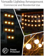 Brightech Orb Outdoor Indoor String Lights - Connectable Set of 2 Frosted Lantern LED String with Weatherproof Globe Lights - Commercial Grade Light Strand for Patio, Porch - 60 Ft, 20 Bulbs Total - Image 5