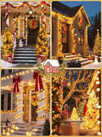 6 Pack Solar Christmas Lights Outdoor, 198FT 600 LED Solar String Lights - Image 6