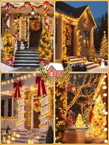 6 Pack Solar Christmas Lights Outdoor, 198FT 600 LED Solar String Lights - Image 6