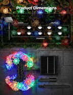 Brightown 2 Pack Flower Solar String Lights Outdoor Waterproof, Multicolor - Image 6