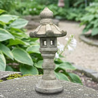 OLOMA Concrete Japanese Pagoda Lantern Garden Statue Outdoor Sculpture Cement Zen Lantern Figurine Patio Decor Yard Ornament Lawn Accent Landscape Lantern lover gift - Image 5