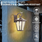 Outdoor Light Fixtures Wall Mount, Waterproof Exterior Wall Lanterns with Glass, Outside Wall Sconces, Front Porch Lights for House Garage Doorway Patio, Oil-Rubbed Bronze - Image 5