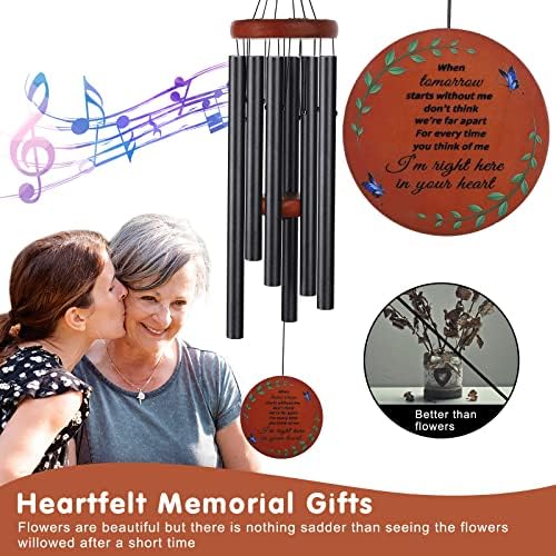 Memorial Wind Chimes for Loss of Mother or Father – Personalized Sympathy Wind Chimes for Outside, Bereavement Gifts for Loss of Loved One, Unique Outdoor Remembrance Gifts - Image 2