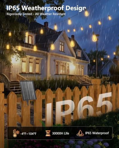 Brightown 108FT Solar String Lights Outdoor, 50+2 Shatterproof LED Lights - Image 3