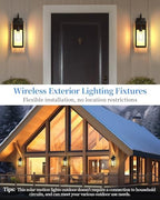 17" Solar Porch Lights Outdoor, with Motion Sensor, 2 Packs, Black - Image 3