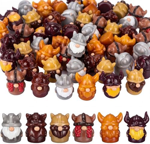 Geelin 60 Pcs Mini Viking Warrior Gnomes Figurines Bulk Medieval Party by Geelin