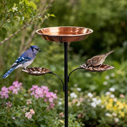 Metal Birdbath Outdoor Vintage Freestanding Bird Bath Bowl - Image 6
