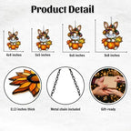 Cute Little Bunny Autumn Acrylic Suncatcher - Image 2