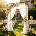 Metal Garden Arbor Trellis with Side Garden Trellis, 7FT Heavy Duty Arch Archway for Wedding, Backyard & Vine Plants - Rust-Resistant Powder-Coated Steel, Easy Assembly by Unknown