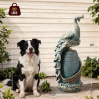 Tankana Peacock Outdoor Water Fountain 32" H Cascading Waterfall Fountain with LED Lights & Pump Tiered Water Feature for Garden, Patio, Backyard, Deck, and Porch Decor, Bronze - Image 3
