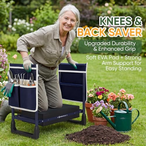 Garden Kneeler and Seat, Foldable Heavy Duty w/Soft Kneeling Pad - Image 2