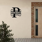 P Custom Name Initial Letter Monogram Metal Sign Decorative Iron Metal Wall Sculpture Cut Out Sign Vintage Metal Business Sign Address Sign Plaque for Dining Room Lodge Workshop Home Decor 18 Inch - Image 6