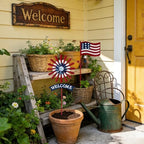 A ANLEOLIFE Decorative Garden Stakes for Outside, Metal Garden Decor Rustic American Flag and Welcome Sign, Yard Stakes Indoor & Outdoor Patio Lawn - Image 6