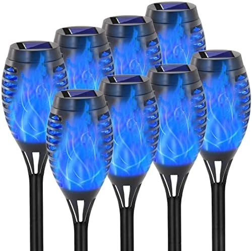 EOYIZW Solar Lights Outdoor, 8 Pack Blue Solar Torch Light by EOYIZW
