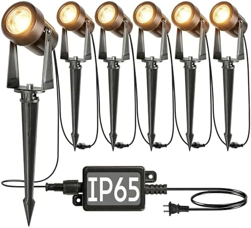 SUNTHIN 6 Pack Outdoor Landscape Lights with Transformer, LED Spotlights by SUNTHIN