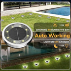 INCX 24Pack Solar Ground Lights Outdoor, 8 LED, IP65 Waterproof, Cold White - Image 2