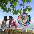 FONMY Mandala Wind Spinner w/Crystal Ball-Blue Plenet 3D Stainless Steel Hanging Spinners Worth Gift Christmas Decoration Indoor/Outdoor Garden Décor Kinetic Yard Art 12 Inches Wind Sculpture - Image 6