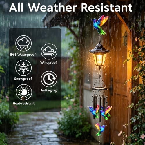 Hummingbird Wind Chimes for Outside, Colorful Wind Chimes,Gifts for Women - Image 2