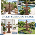 Outdoor Water Fountain, 3-Tier Italian Garden Waterfall Fountain - Image 7