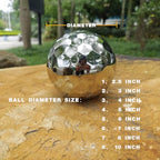 304 Stainless Steel Gazing Ball Sculptures Diamond Ball Decoration Mirror Hollow Decor Ball Reflective Garden Sphere Hollow Metal Ball Ornament Statues Gazing Globe for Home Garden (10 inch) - Image 4
