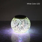 Solar Outdoor Table Lamp, Solar Powered Mosaic Glass Ball Garden Lights Waterproof Color Changing Mood Night Lights (Silver) - Image 3