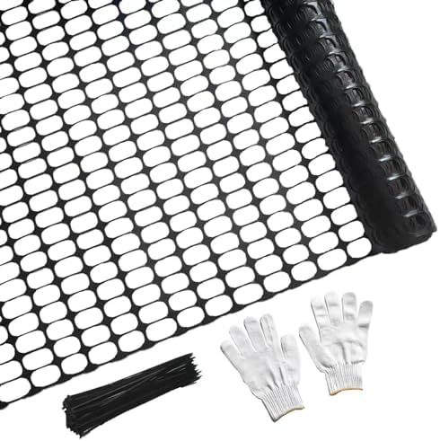 PotatoLife 4'x100' Plastic Mesh Fence Extra Strength with Zip Ties, Black by PotatoLife