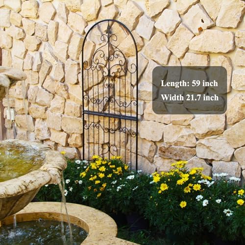 Garden Trellis for Climbing Plants 59" H x 21.6" W Metal Unique Design Decorative Garden Structure Weather-Resistant Trellises Outdoor Decor Flowers Roses Vine Ivy Clematis - Image 4