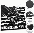 Personalized Army Soldiers Metal Signs Custom Military Metal Wall Art Patriotic American Flag Wall Decor Personalized US Military Army Gifts Veterans Day Gifts - Image 4
