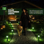 GIGALUMI Halloween Solar Lights Outdoor,12ps Green Halloween Decorations. - Image 7