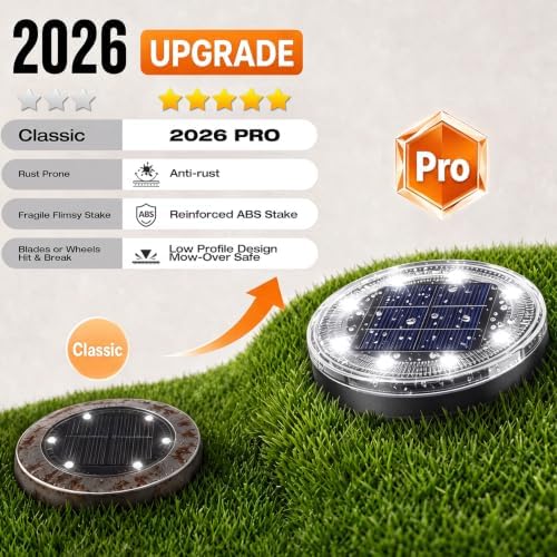 vighep Solar Ground Lights,18 Pack Flat Solar Lights Outdoor Waterproof, Bright LED Solar Disc Lights, 6000K Cool White Landscape Lighting for Outside Yard Garden Pathway Driveway Lawn - Image 2