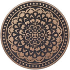 HF by LT Deluxe Rubber Stepping Stone, Mandala Design, Heavy Duty 13" All-Weather Garden Tile, Black with Antique Bronze Finish, Set of 3 - Image 2