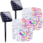 Solar Fairy Lights, 2 Pack Total 400LED 144FT Cool White to Multicolor by SANJICHA