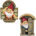 Design Toscano QL94281 Knothole Welcome Gnomes Garden Tree Sculptures, full color by DesignToscano