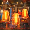 4Pack Orange Halloween ST38 LED String Lights, 26FT Strand with 12+1 Shatterproof Edison Bulbs, UL Waterproof Connectable Outdoor Hanging Patio Lights for Backyard Porch Bistro Christmas Party Decor by ULL