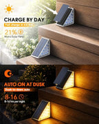 Solar Stair Lights Outdoor Waterproof, 3000K Warm Light, 16 Pack Grey - Image 2