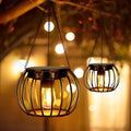 Outdoor Solar Hanging Lanterns, Black, Large, Set of 2 by MOLEBIT