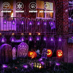 Flacchi Solar Flame String Lights - 42ft 15 LED Lights Outdoor Solar String Lights for Garden Patio Halloween Decoration (Purple, 42ft) - Image 5