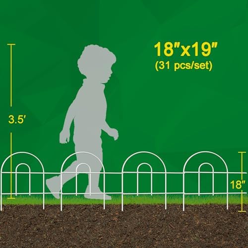 Decorative White Garden Fence Border 18inX50ft Flower Bed Garden Fencing - Image 4
