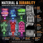 Aurelema 6 Pcs 17" Metal Halloween Tombstones, Wooden Sign Lighted - Image 4