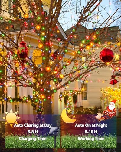Solar Christmas Light Outdoor String 6 Pack 198 FT 600 LED Multicolored - Image 2