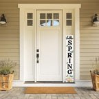 Spring Porch Sign Hello Spring Sign for Front Door 8"x63" Spring Door Decor Vertical Wood Porch Sign Wooden Tall Welcome Sign Farmhouse Standing Wooden Hanging Sign for Home Indoor Outdoor - Image 2