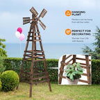 Wooden Windmill, Weather-Proof Wind Spinner, Outdoor Wind Mill for Garden Lawn Patio Decoration (Carbonized, Large) - Image 5