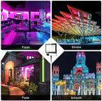 2 Pack Aluminum RGB Flood Lights Outdoor, Durable 100W Color Changing Floodlight Outside, IP66 Waterproof, Remote Control, Plug and Play, Various Scenes, DIY Modes, Memory Function(With Ground Stakes) - Image 4