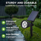 InnoGear 4 Solar Lights Outdoor Spotlight Garden Yard Landscape Flag, White - Image 5