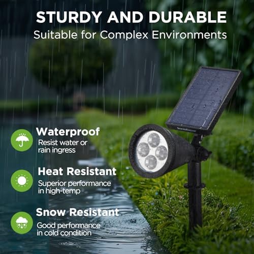 InnoGear 4 Solar Lights Outdoor Spot Garden Yard Landscape Flag, Warm White - Image 5