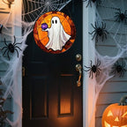 Halloween Stained Glass Window Hanging Ghost Suncatche Gift for Women 12" - Image 5